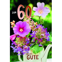 60. Geburtstag Alles Gute Blumen Glückwunschkarte...