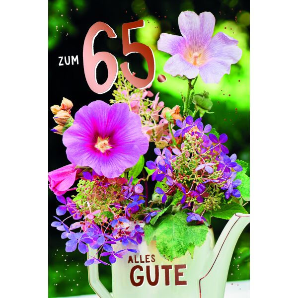 65. Geburtstag Alles Gute Blumen Glückwunschkarte mit Umschlag