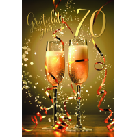 70. Geburtstag Gratulation zur 70 Sekt Luftschlangen...