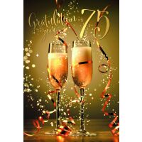 75. Geburtstag Gratulation zur 75 Sekt Luftschlangen...