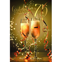 75. Geburtstag Gratulation zur 75 Sekt Luftschlangen...