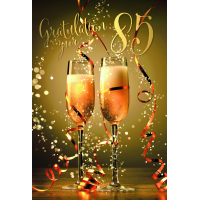 85. Geburtstag Gratulation zur 85 Sekt Luftschlangen...
