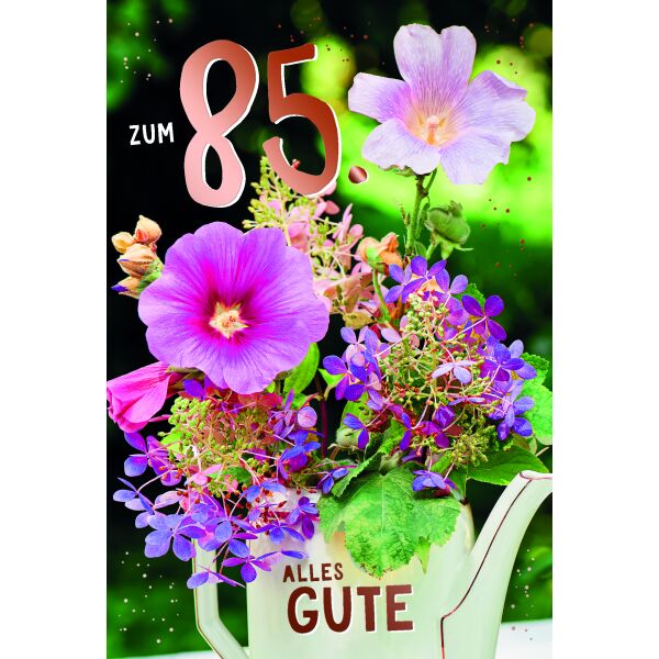85. Geburtstag Alles Gute Blumen Glückwunschkarte mit Umschlag