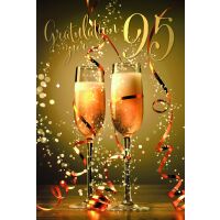 95. Geburtstag Gratulation zur 95 Sekt Luftschlangen...