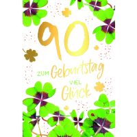 90. Geburtstag Viel Glück Glücksklee...