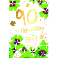 90. Geburtstag Viel Glück Glücksklee...