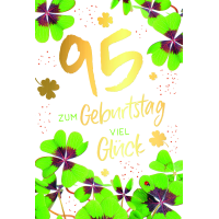 95. Geburtstag Viel Glück Glücksklee...