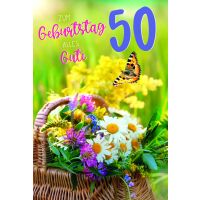 50. Geburtstag Sommer auf dem Land Alles Gute Blumenkorb...