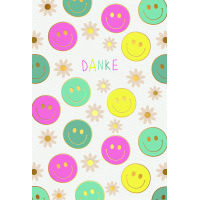 Danke Danksagung Smileys Glückwunschkarte mit Umschlag