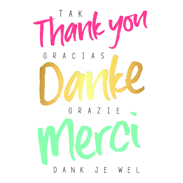 Danke Thank you Merci Grazie Dank je wel Tak Merci Glückwunschkarte mit Umschlag