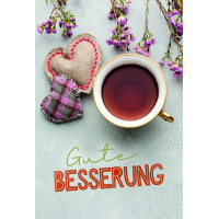 Genesung Gute Besserung Herz Tee Glückwunschkarte...