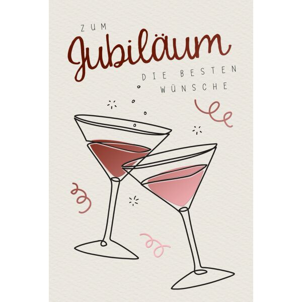 Jubiläum die besten Wünsche Sekt Glückwunschkarte mit Umschlag