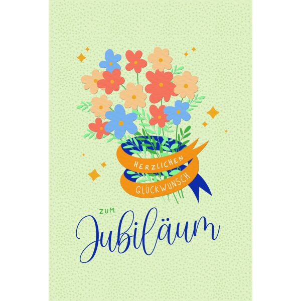 A Jubiläum Herzlichen Glückwunsch Blumen Glückwunschkarte mit Umschlag