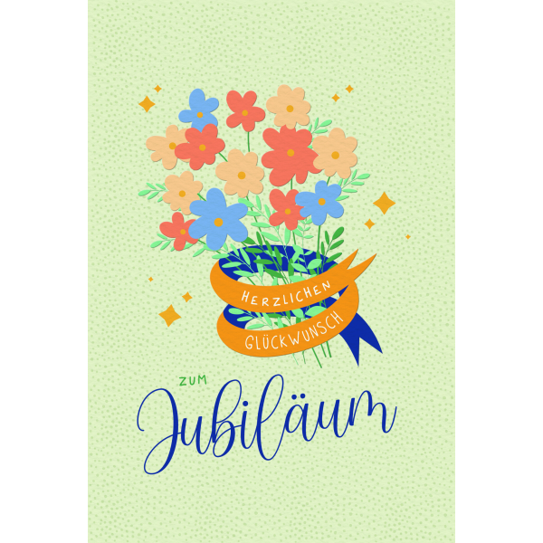 A Jubiläum Herzlichen Glückwunsch Blumen Glückwunschkarte mit Umschlag