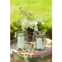 Hochzeit Herzliche Glückwünsche Herzen Kerzen...