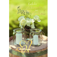 Hochzeit Herzliche Glückwünsche Herzen Kerzen...