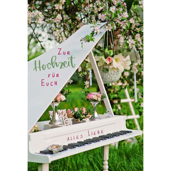 Hochzeit Für Euch alles Liebe Flügel Klavier Glückwunschkarte mit Umschlag