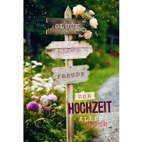 Hochzeit Alles Gute Wegweiser Glück Liebe...