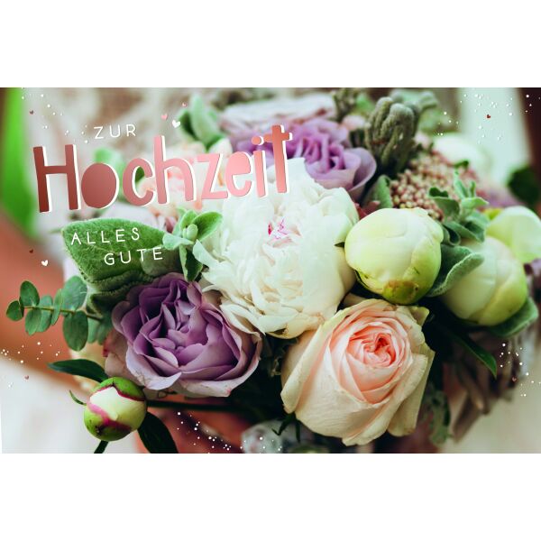 Hochzeit Alles Gute Blumen Glückwunschkarte mit Umschlag