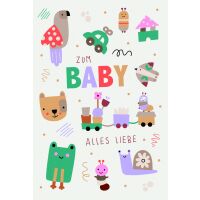 Geburt Baby Alles Liebe Spielzeuge Glückwunschkarte...