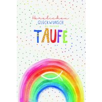 Taufe Herzlichen Glückwunsch Regenbogen Fisch...