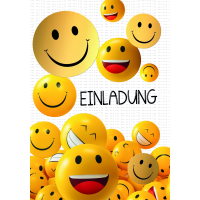 Einladungskarten Smileys Mehrstückpackung 5...