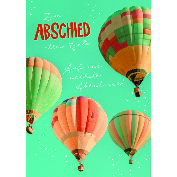 Abschied große A4 XXL Karte mit Umschlag Alles Gute Auf ins nächste Abenteuer