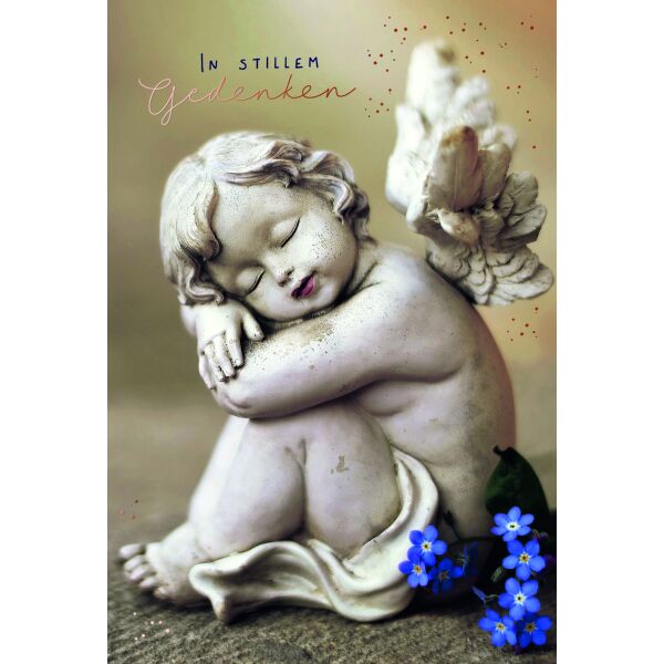 Trauerkarte In stillem Gedenken Engel Kind Beileidskarte Kondolenzkarte mit Umschlag