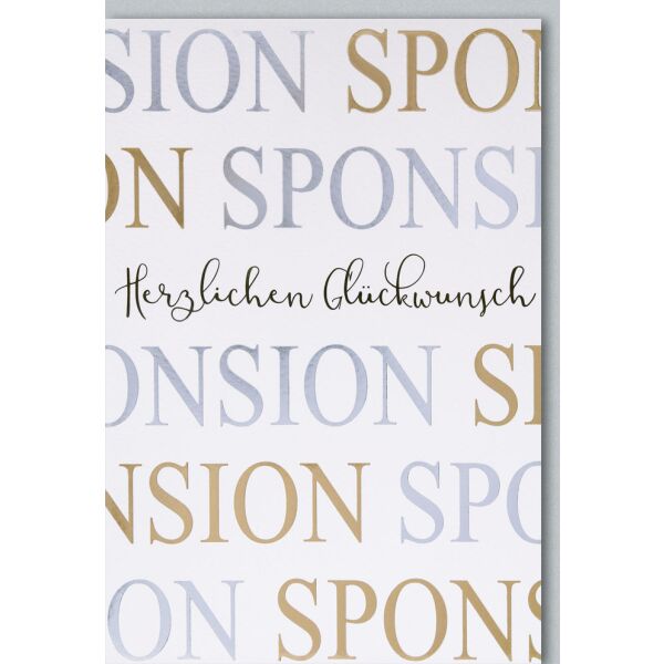 A Sponsion Glückwunschkarte mit Umschlag Sponsion Herzlichen Glückwunsch silber-gold