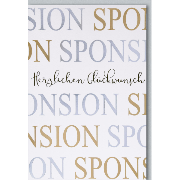 A Sponsion Glückwunschkarte mit Umschlag Sponsion Herzlichen Glückwunsch silber-gold