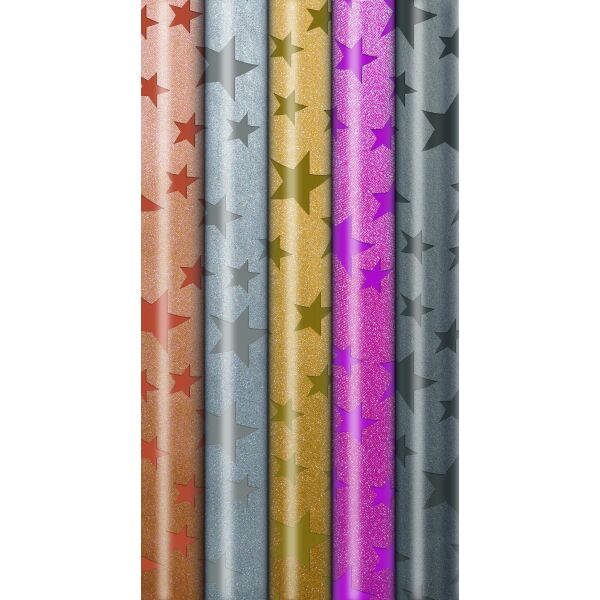 Weihnachten Sortiment Geschenkpapier Shimmering Stars 25 Röllchen UVP € 5,95 Gesamt UVP € 148,75 Bundle 2025