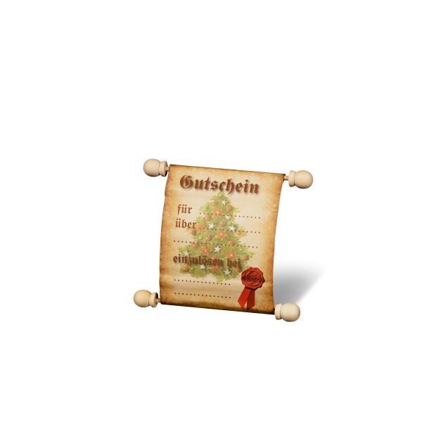 Gutschein-Rolle Weihnachten 12 x 10 cm Gutschein für....über.....einzulösen bei....