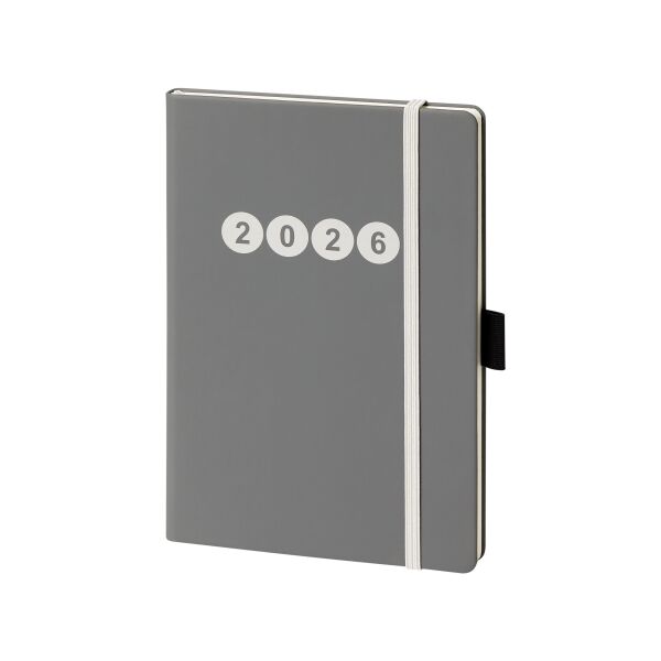 Kalender 2027 V-Book Buchkalender A5 Hardcover grau Zahl in Kreisen UVP: 14,99