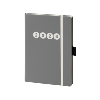 Kalender 2027 V-Book Buchkalender A5 Hardcover grau Zahl...
