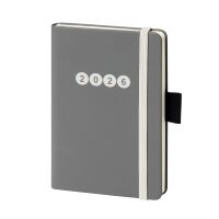 Kalender 2027 V-Book Buchkalender A6 Hardcover grau Zahl...