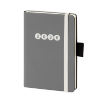 Kalender 2027 V-Book Buchkalender A6 Hardcover grau Zahl in Kreisen UVP: 11,49