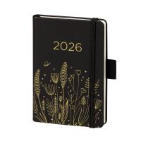 Kalender 2027 V-Book Buchkalender A6 Hardcover schwarz...