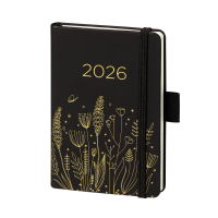 Kalender 2027 V-Book Buchkalender A6 Hardcover schwarz...