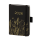 Kalender 2027 V-Book Buchkalender A6 Hardcover schwarz mit goldenen Blumen UVP: 11,49