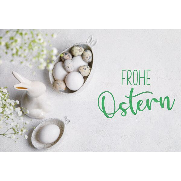 Ostern unverpackte Glückwunschkarte mit Umschlag Frohe Ostern Hase Eier