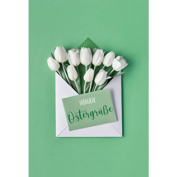Ostern unverpackte Glückwunschkarte mit Umschlag Tulpen Fröhliche Ostergrüße