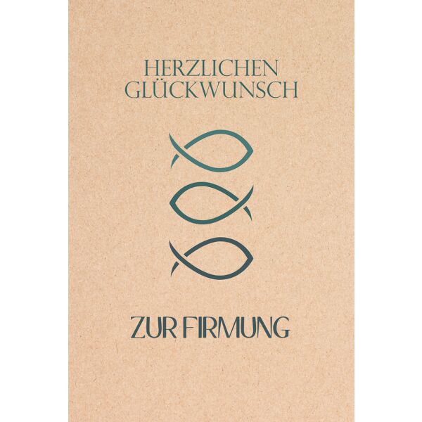 Firmung unverpackte Glückwunschkarte mit Umschlag Fische Herzlichen Glückwunsch
