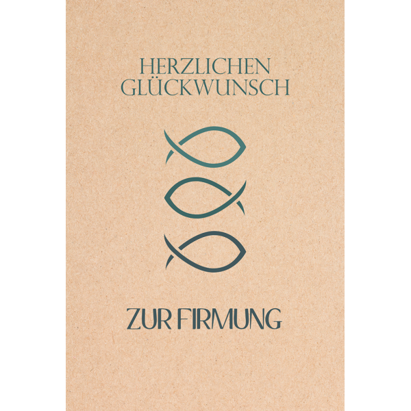 Firmung unverpackte Glückwunschkarte mit Umschlag Fische Herzlichen Glückwunsch