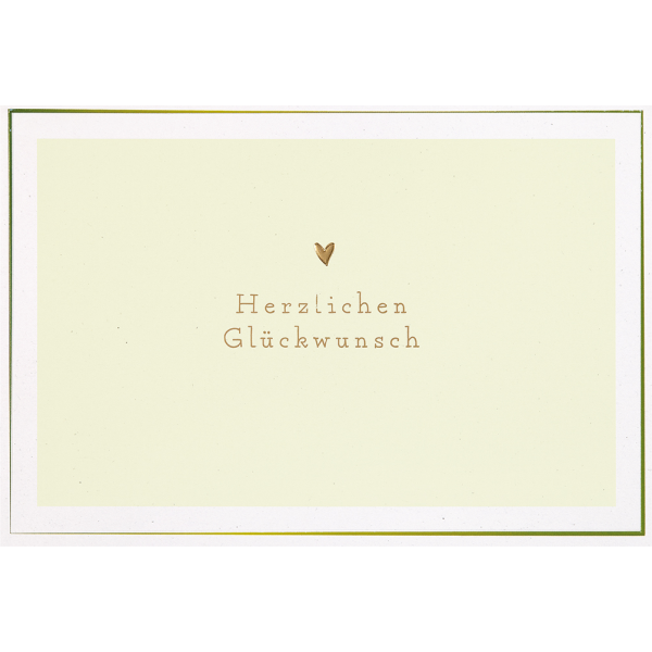 Herzlichen Glückwunsch Allgemeine Wünsche unverpackte Glückwunschkarte mit Umschlag Herz Querformat