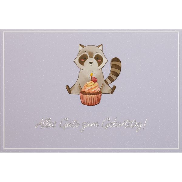 Geburtstag Glückwunschkarte mit Umschlag unverpackte Glückwunschkarte mit Umschlag Alles Gute Waschbär