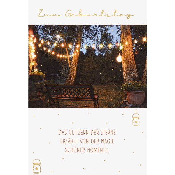 Geburtstag Glückwunschkarte mit Umschlag unverpackte Glückwunschkarte mit Umschlag Glitzern Sterne Magie schöner Momente