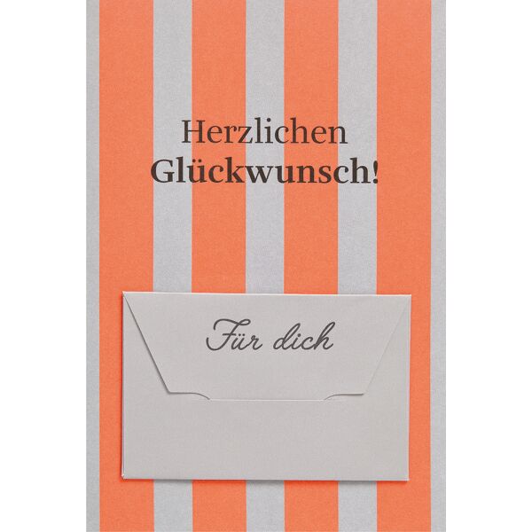 Geburtstag Geldkarte unverpackte Glückwunschkarte mit Umschlag Geldkuvert Für Dich