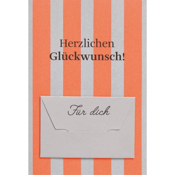 Geburtstag Geldkarte unverpackte Glückwunschkarte mit Umschlag Geldkuvert Für Dich