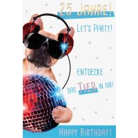 25. Geburtstag unverpackte Glückwunschkarte mit...