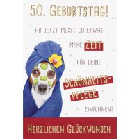 50. Geburtstag unverpackte Glückwunschkarte mit...